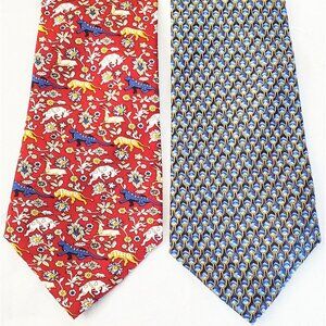 2 NWT The Metropolitan Museum of Art Mens Neck Ties Geometric Animals Floral